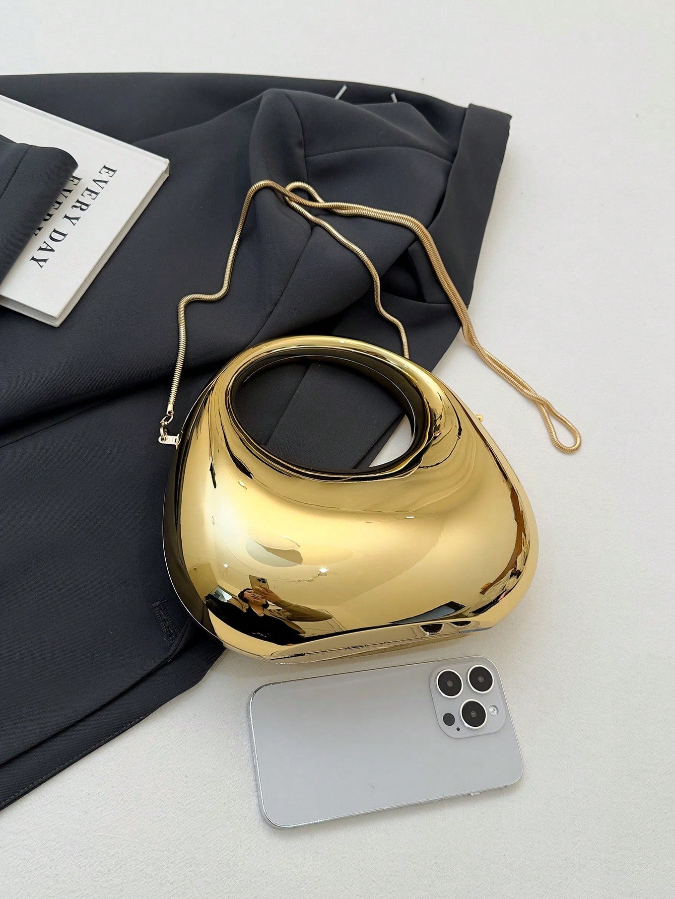 Acrylic Crescent Moon Box Shaped Mini Handbag