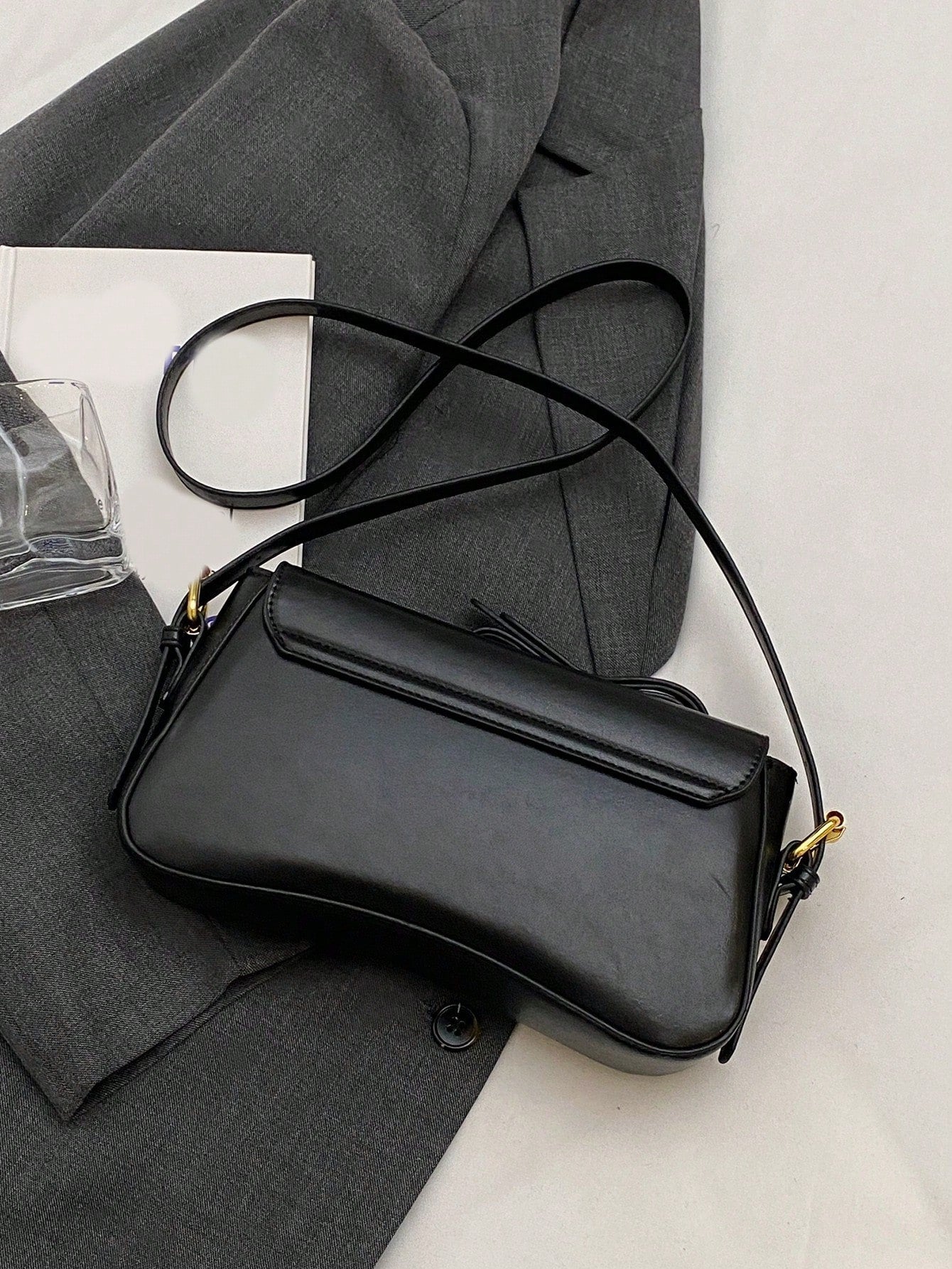 Lightweight,Business Casual Minimalist Flap Square Bag