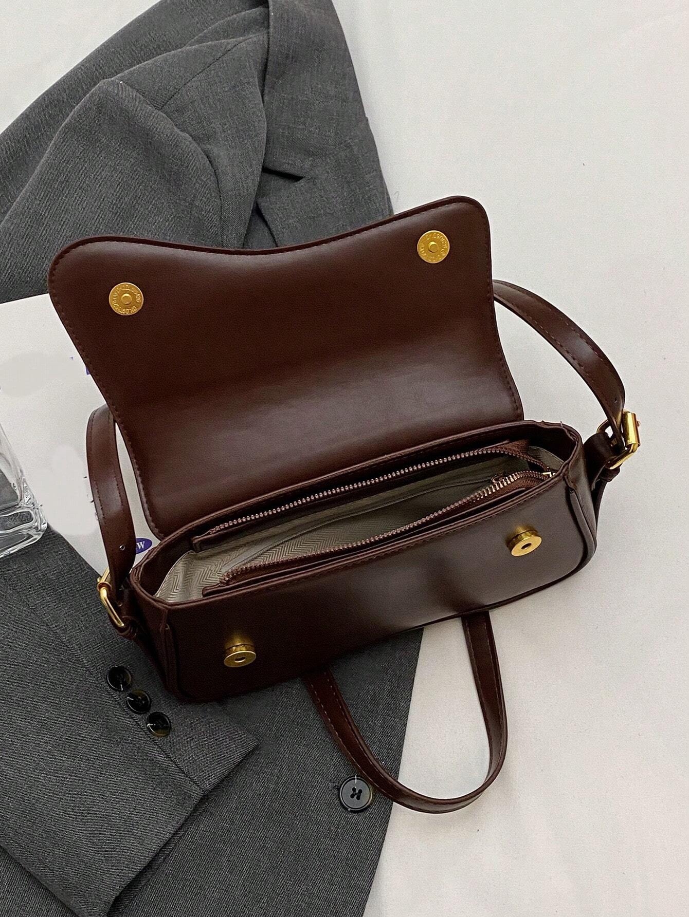 Lightweight,Business Casual Minimalist Flap Square Bag
