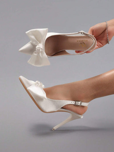 Women's Bowknot Pointed Toe Super High Heel Sandals