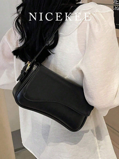 Lightweight,Business Casual Minimalist Flap Square Bag
