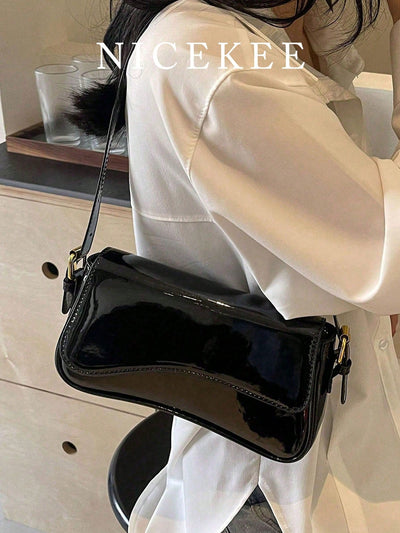 Lightweight,Business Casual Minimalist Flap Square Bag