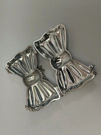Fashionable Mini Bow Metallic Mirror Earphone Bag