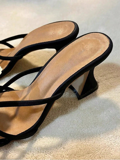 Square Toe Uncommon Design Butterfly Decor New Strap High Heel Sandals