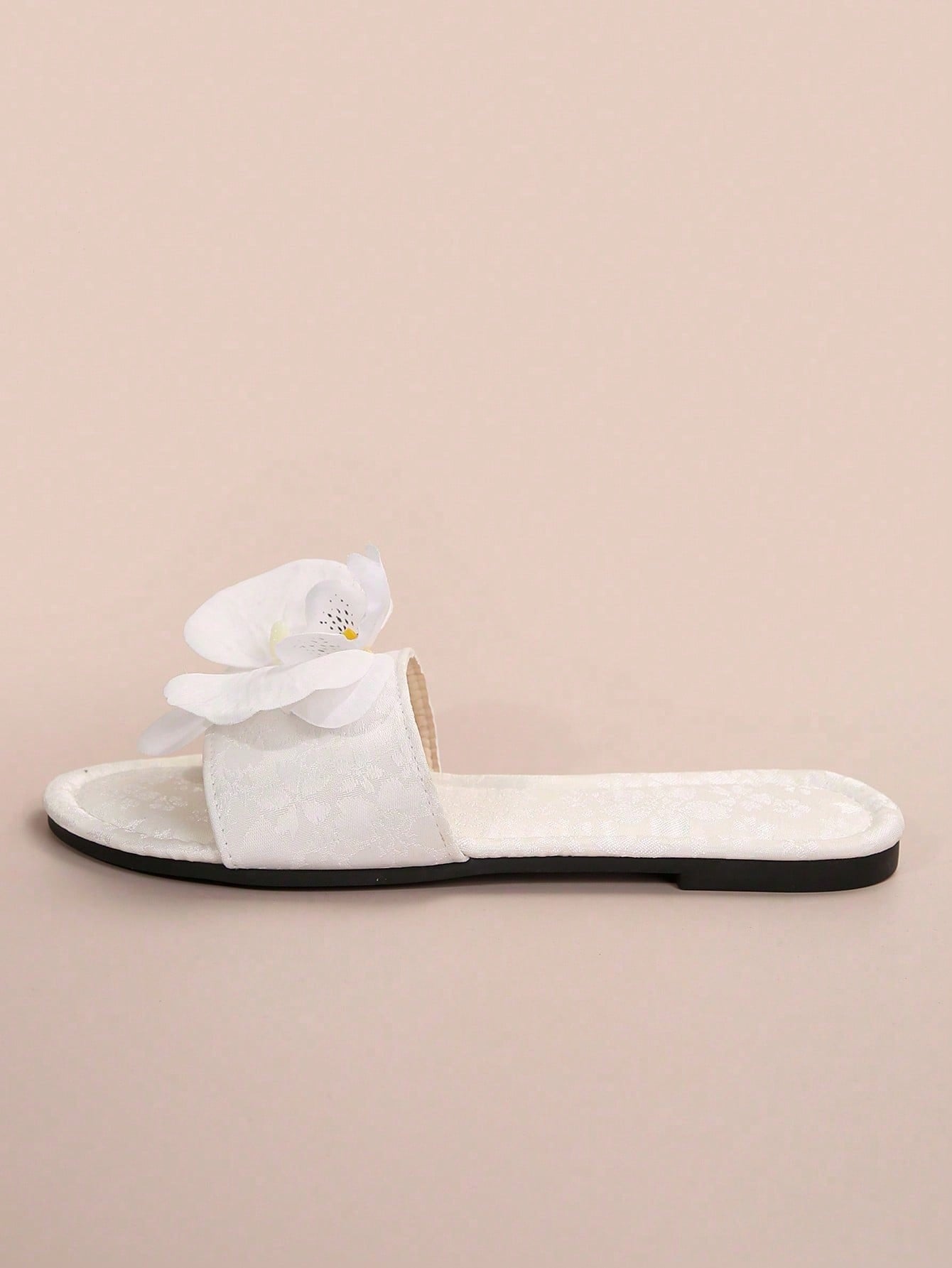 French Flower Strap Flat Slippers