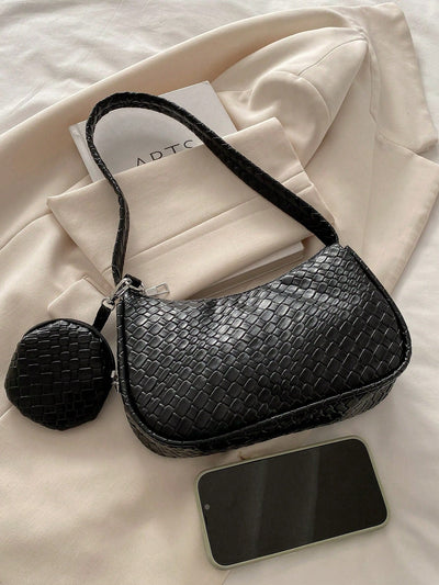 Geometric Print Hobo Bag Zipper With Coin Purse
