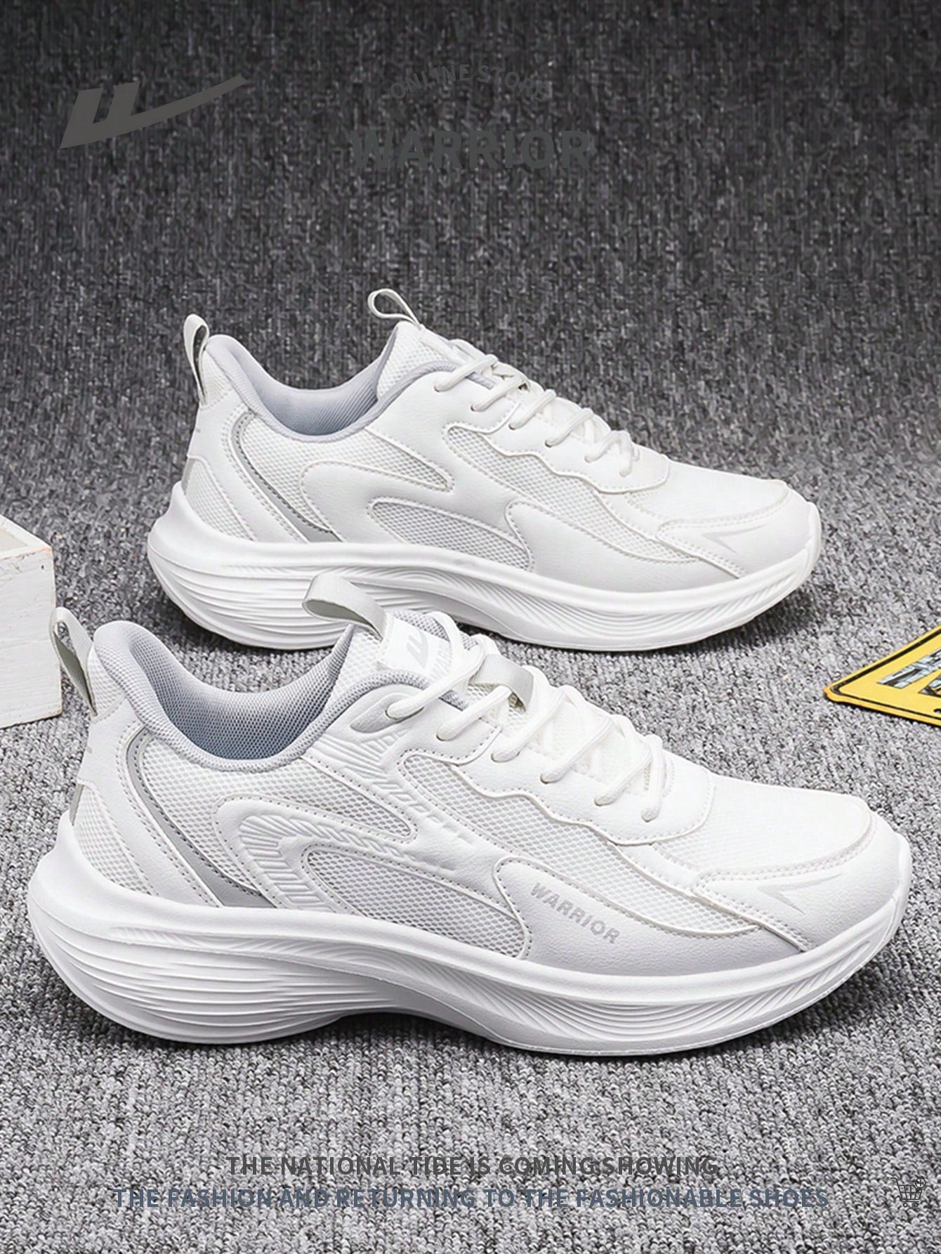 1 Pair Men's Front Lace-Up Mesh Running Shoes