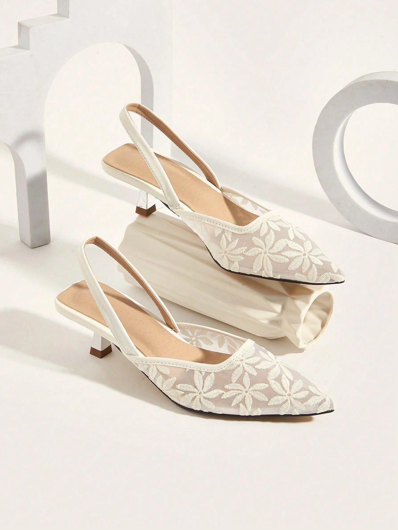 Women's Unique Cut-Out Slingback Heel Flats