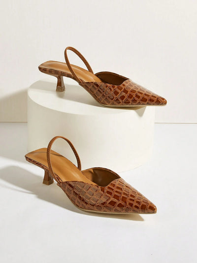 Women's Unique Cut-Out Slingback Heel Flats