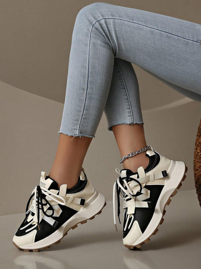 Breathable Mesh Contrast Platform Shoes