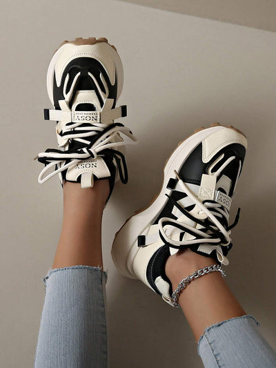 Breathable Mesh Contrast Platform Shoes