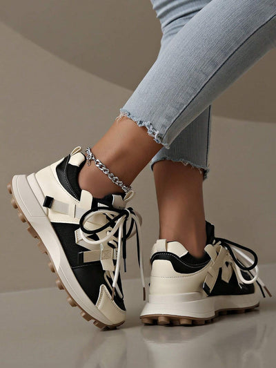 Breathable Mesh Contrast Platform Shoes