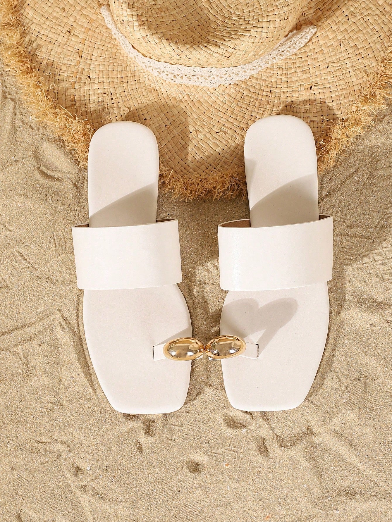 Women Square Toe Flat Sandals