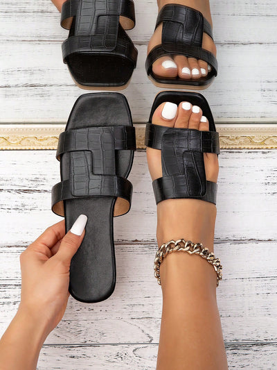 Women Square Toe Flat Sandals
