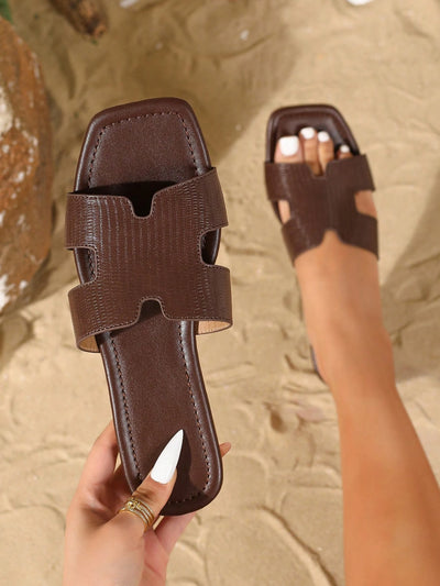 Women Square Toe Flat Sandals