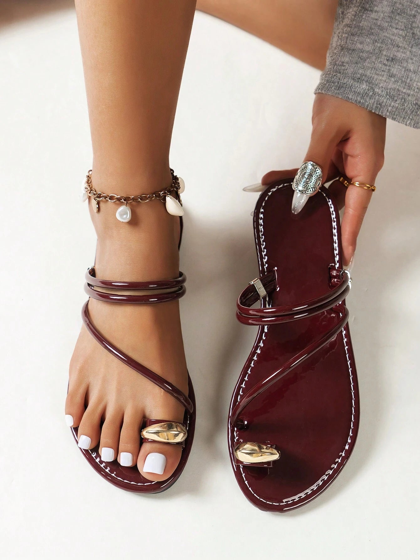 Black Double Wearing Women's Summer Slippers
