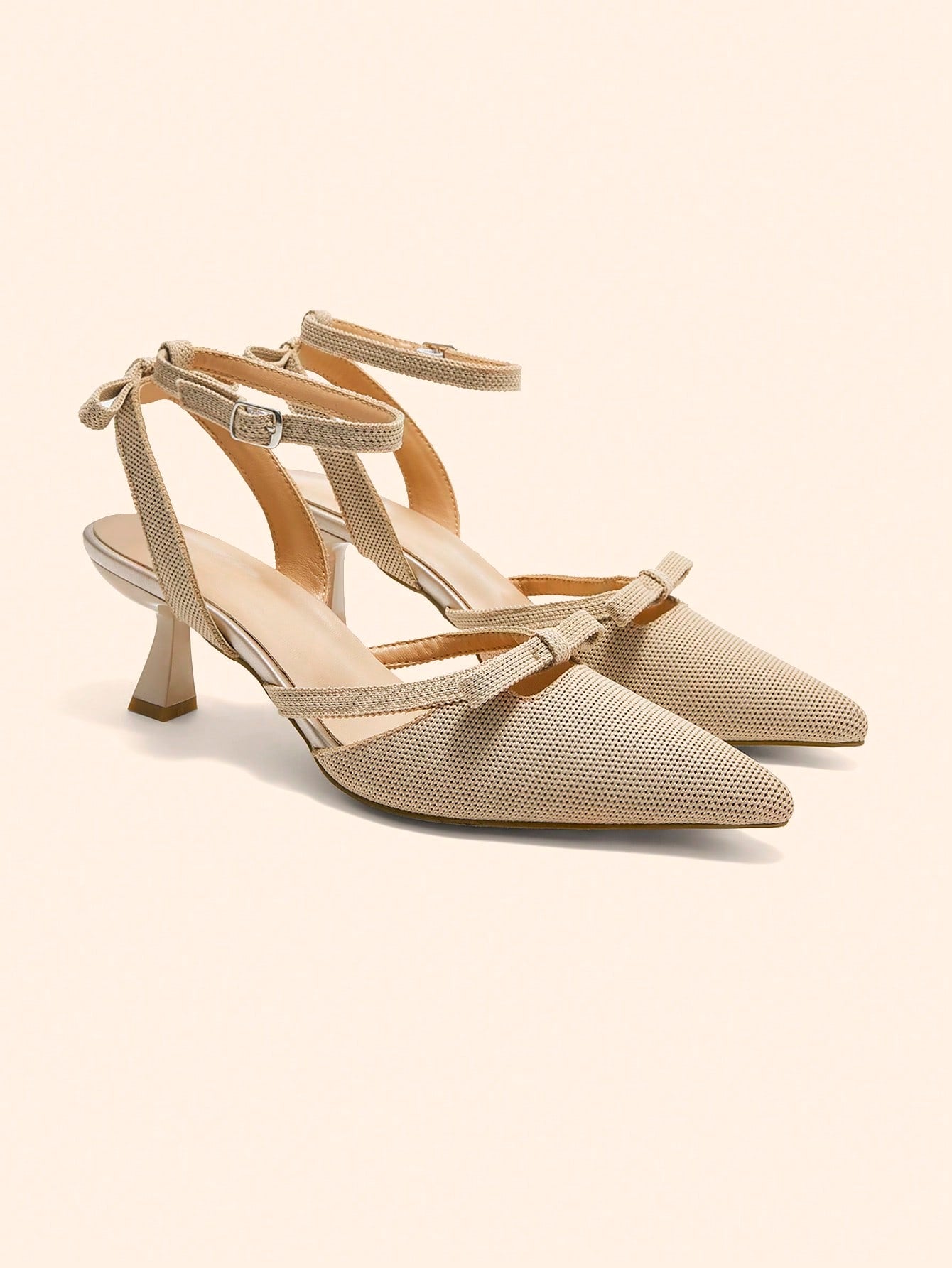Women's Pointed Toe High Heels With Thin Heels And Bowknot Decoration
