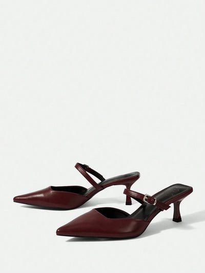 CUCCOO BIZCHIC Solid Color Pointed Toe Casual High Heels