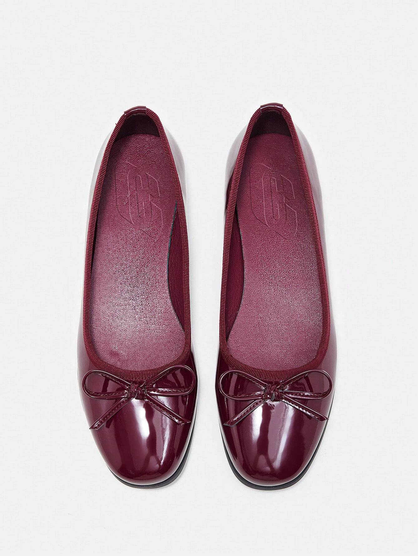 BIZCHIC Round Toe Bow Detail Slip On Ballet Flats