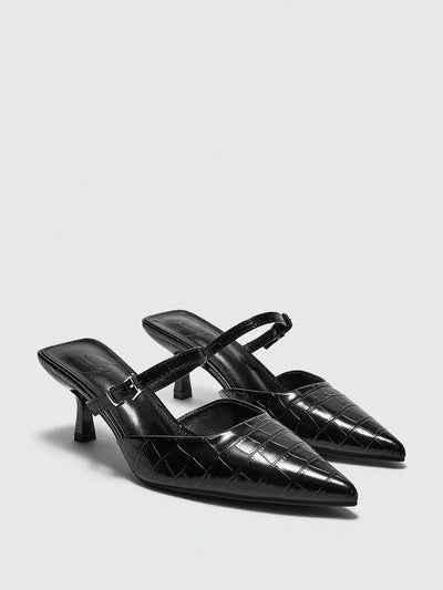 CUCCOO BIZCHIC Solid Color Pointed Toe Casual High Heels