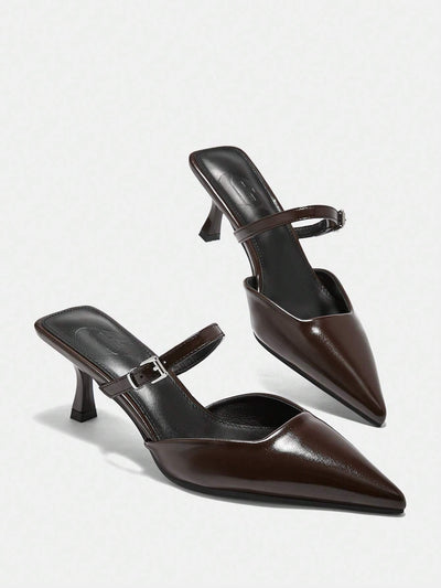 CUCCOO BIZCHIC Solid Color Pointed Toe Casual High Heels