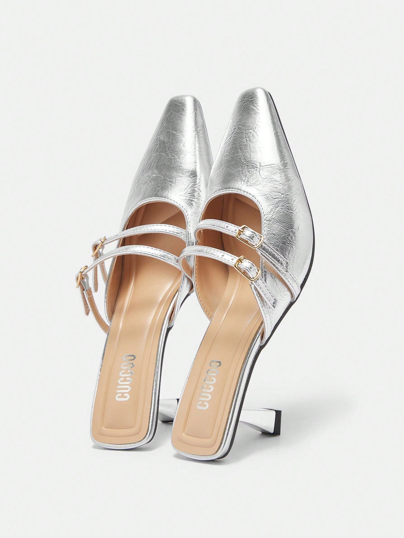 CUCCOO BIZCHIC Solid Color Pointed Toe Casual High Heels