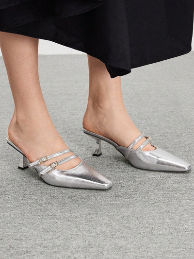 CUCCOO BIZCHIC Solid Color Pointed Toe Casual High Heels