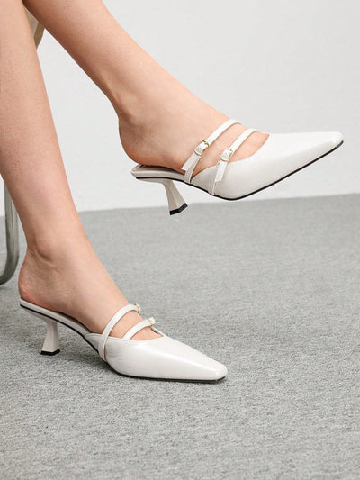 CUCCOO BIZCHIC Solid Color Pointed Toe Casual High Heels
