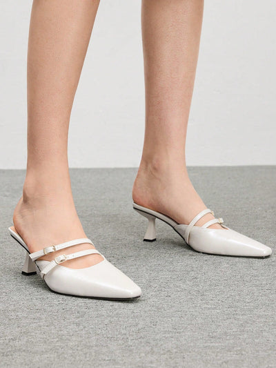 CUCCOO BIZCHIC Solid Color Pointed Toe Casual High Heels