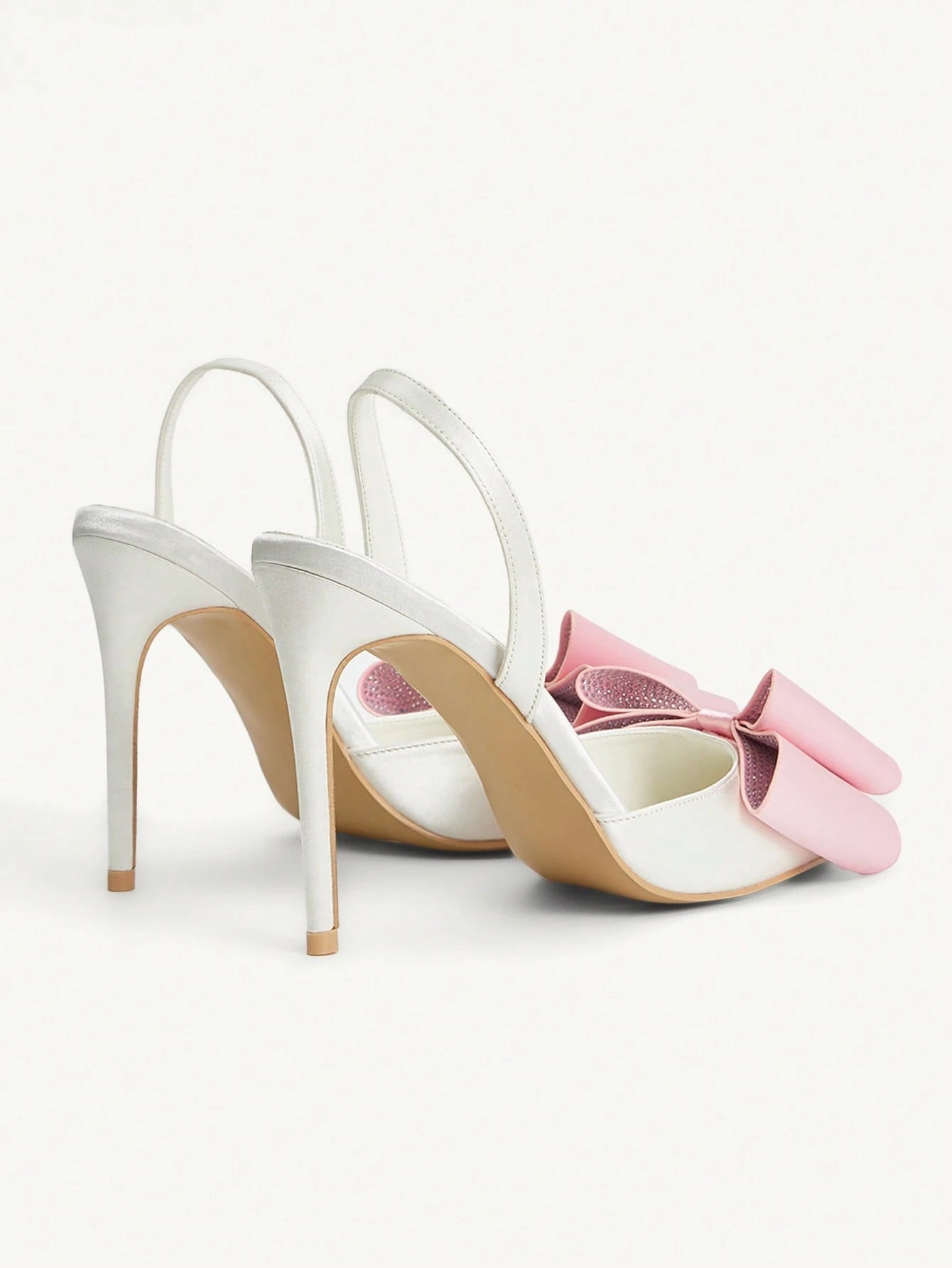 Women's Pointed Toe Back Strap Bow High Heel Pumps