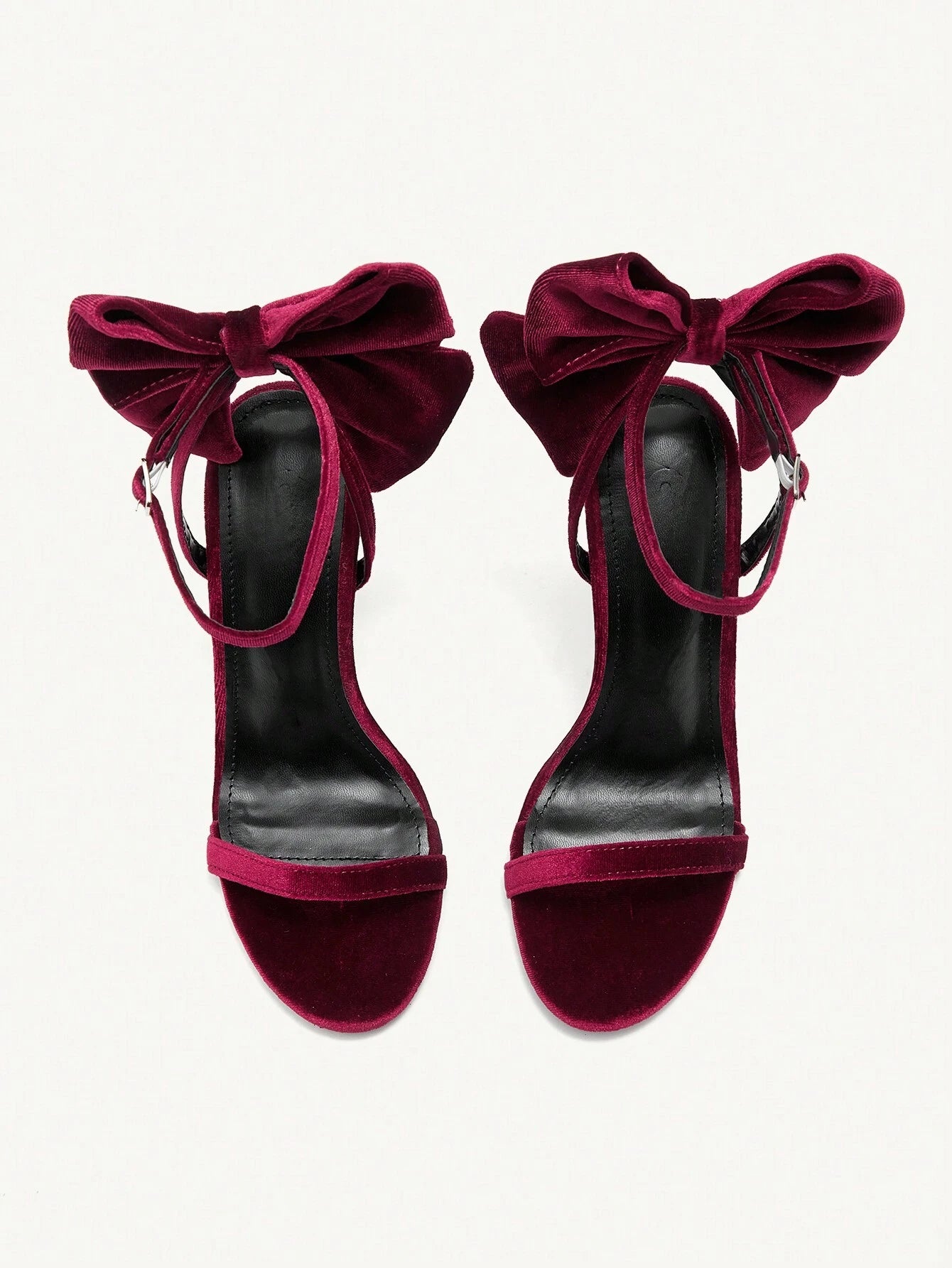 CUCCOO CHICEST Elegant Solid Color Bow Decor High Heel Sandals