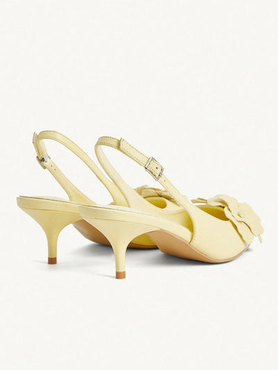 Women's Fashion Elegant 3D Floral Decor Pointed Toe High Heel Pumps
