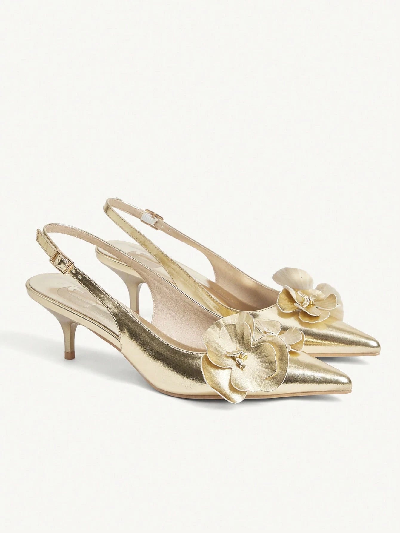 Women's Fashion Elegant 3D Floral Decor Pointed Toe High Heel Pumps