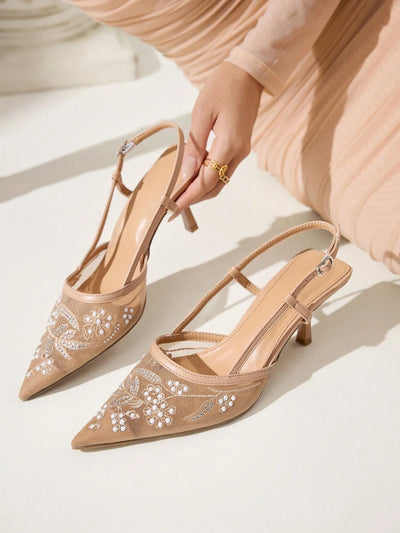 Women's Mid Heel Pointed Toe Stiletto Party Pumps