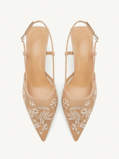 Women's Mid Heel Pointed Toe Stiletto Party Pumps