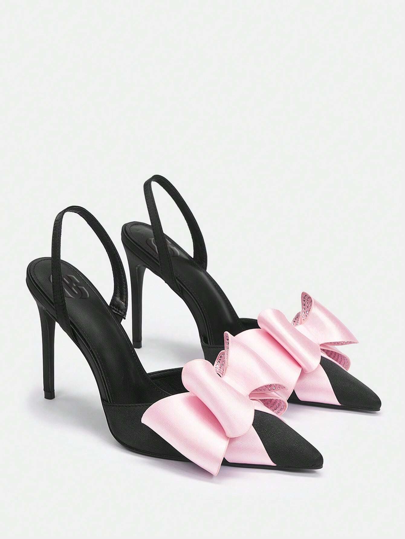 Women's Pointed Toe Back Strap Bow High Heel Pumps