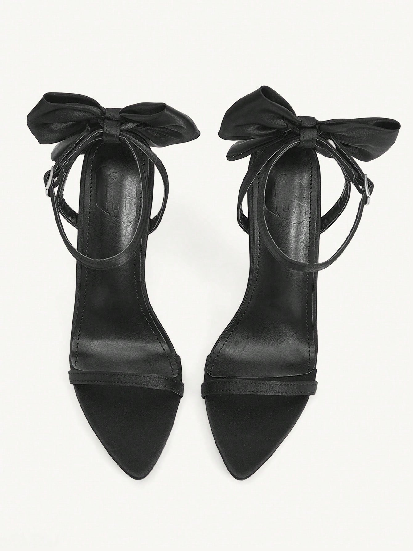 CUCCOO CHICEST Elegant Solid Color Bow Decor High Heel Sandals