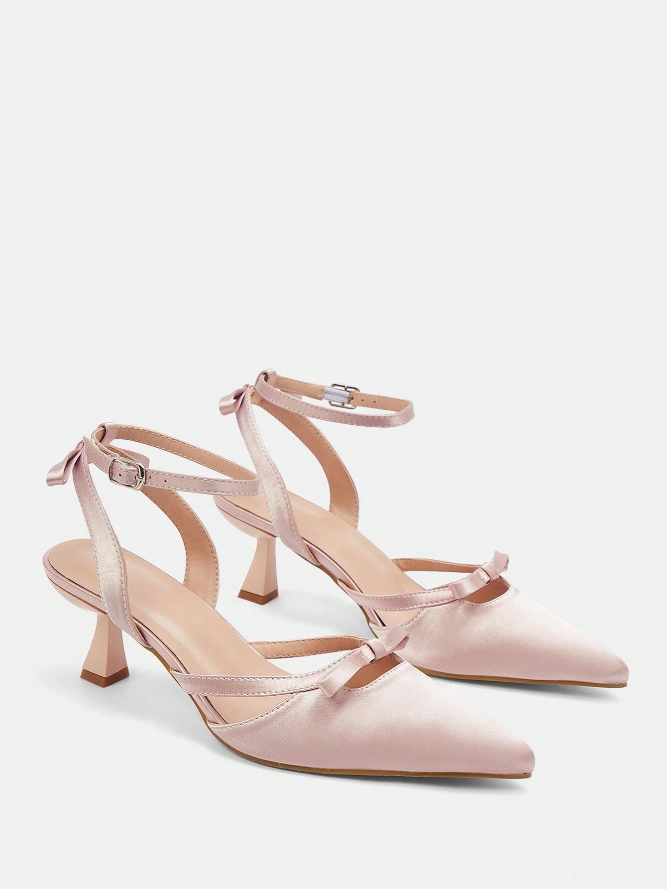 Women's Pointed Toe High Heels With Thin Heels And Bowknot Decoration