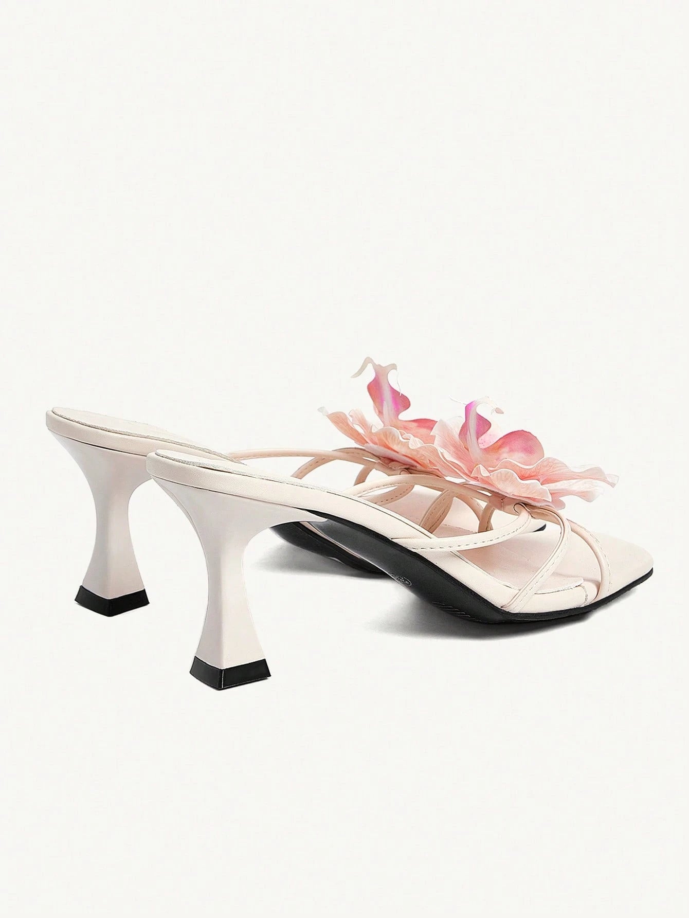 CUCCOO CHICEST Women's Red High Heel Floral 3D Design Sandals