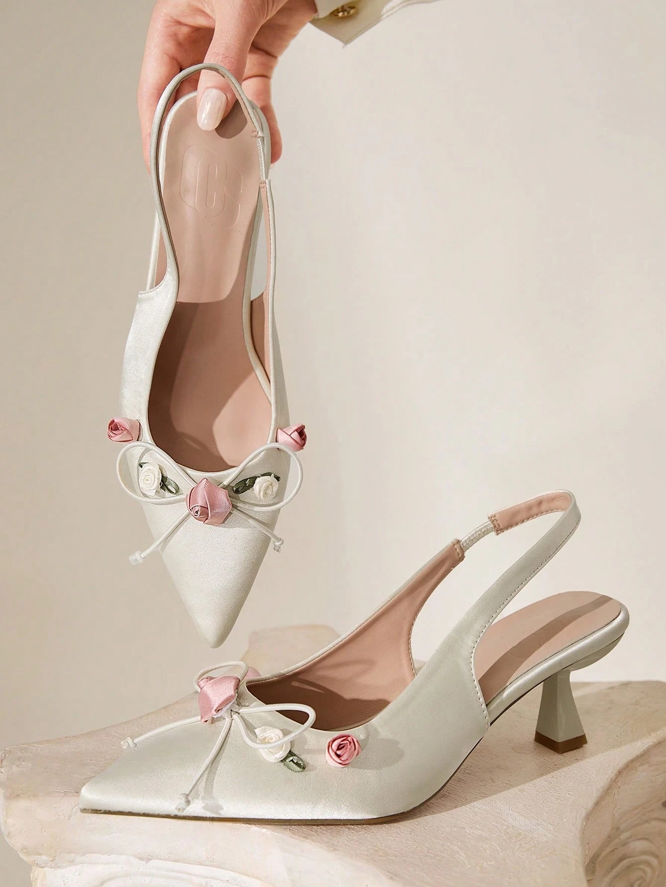 CHICEST Elegant Floral High Heels