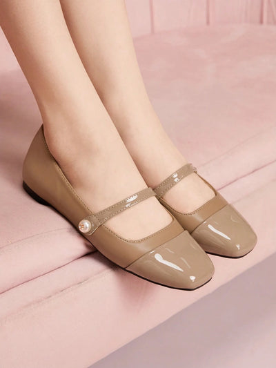 DOLLMOD Women's Double Buckle Design Casual Fashion Flat Loafers