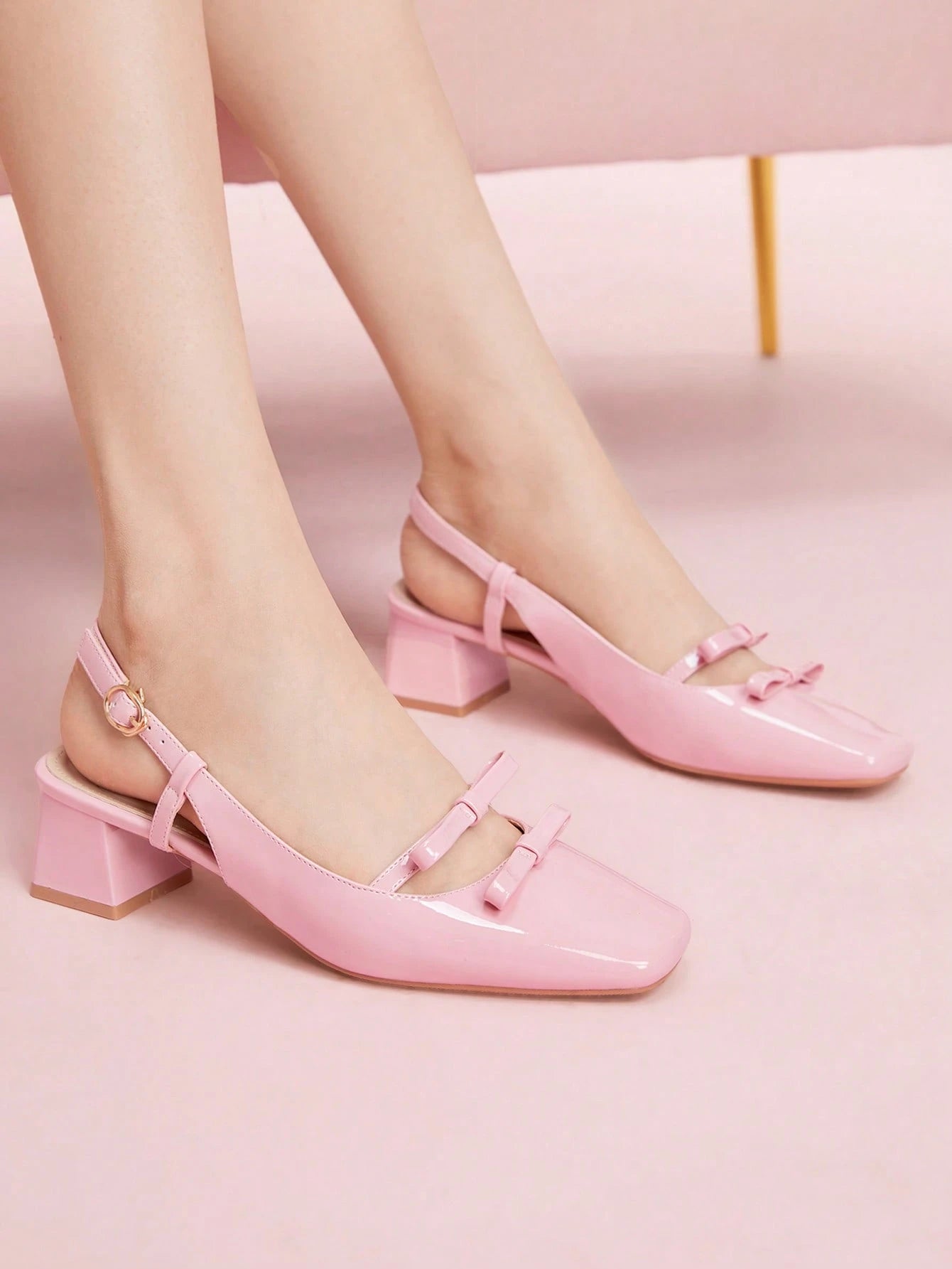 DOLLMOD New Design French Back Open Retro Mary Jane Bow Knot Platform High Heel