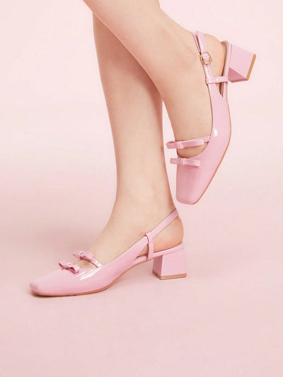 DOLLMOD New Design French Back Open Retro Mary Jane Bow Knot Platform High Heel