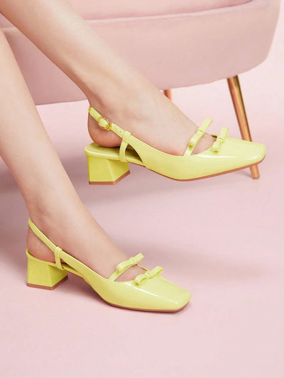 DOLLMOD New Design French Back Open Retro Mary Jane Bow Knot Platform High Heel