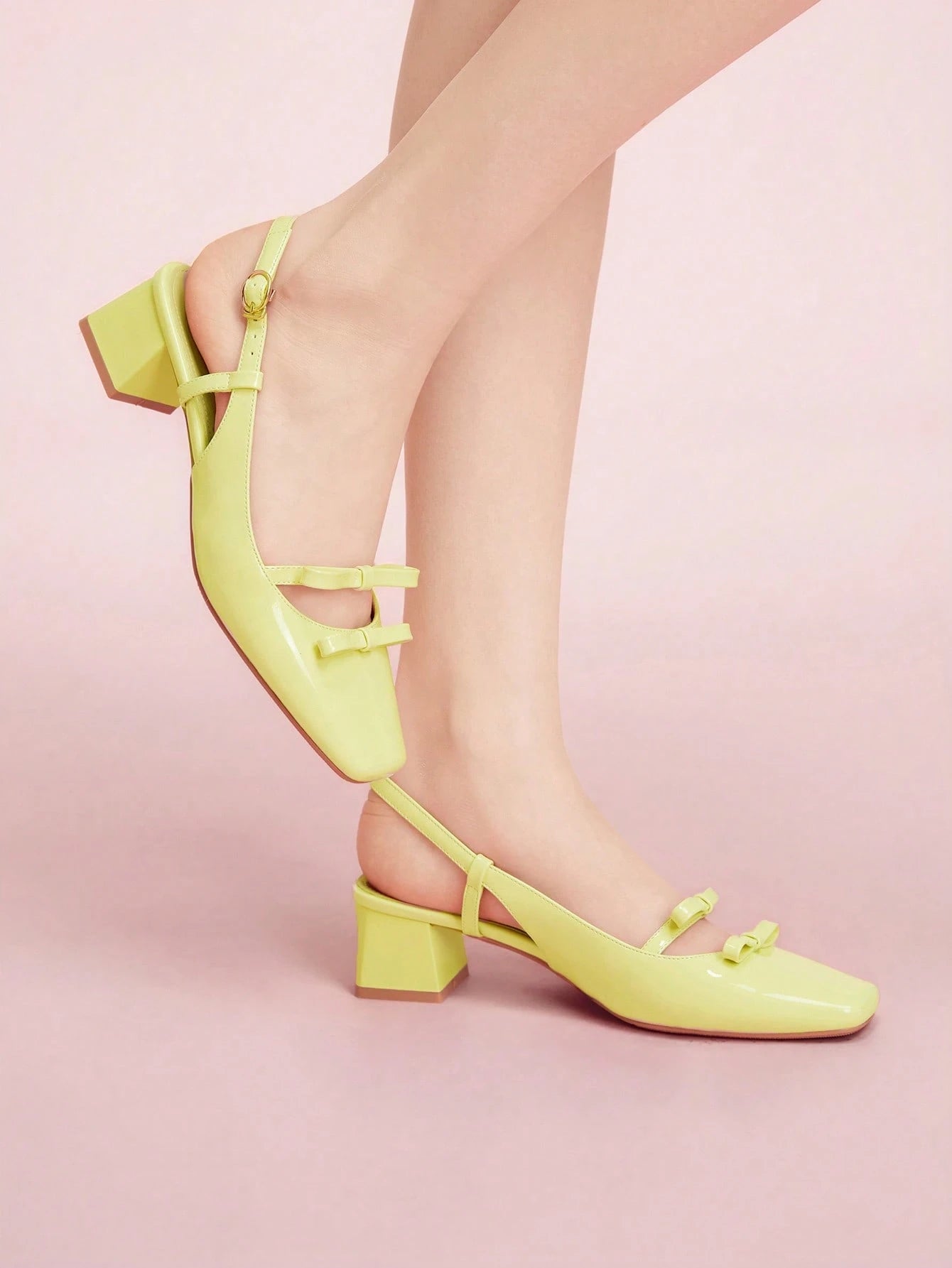 DOLLMOD New Design French Back Open Retro Mary Jane Bow Knot Platform High Heel