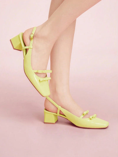 DOLLMOD New Design French Back Open Retro Mary Jane Bow Knot Platform High Heel
