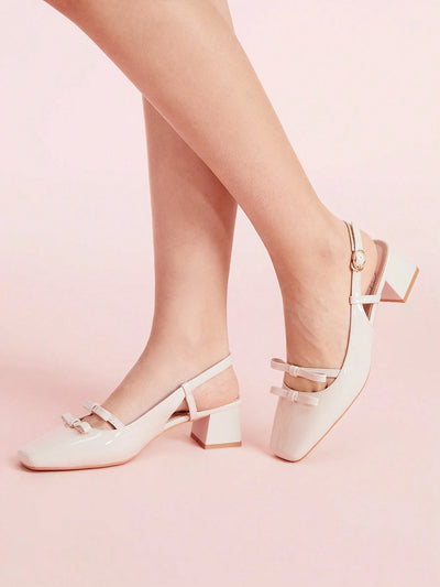 DOLLMOD New Design French Back Open Retro Mary Jane Bow Knot Platform High Heel