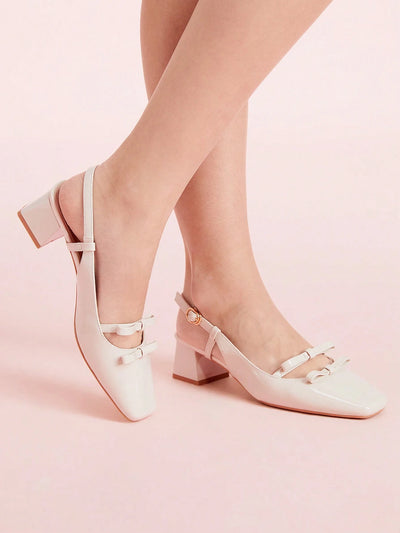 DOLLMOD New Design French Back Open Retro Mary Jane Bow Knot Platform High Heel