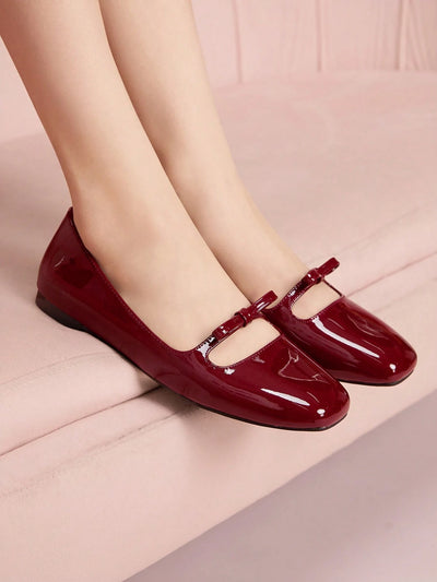 DOLLMOD Women's Double Buckle Design Casual Fashion Flat Loafers
