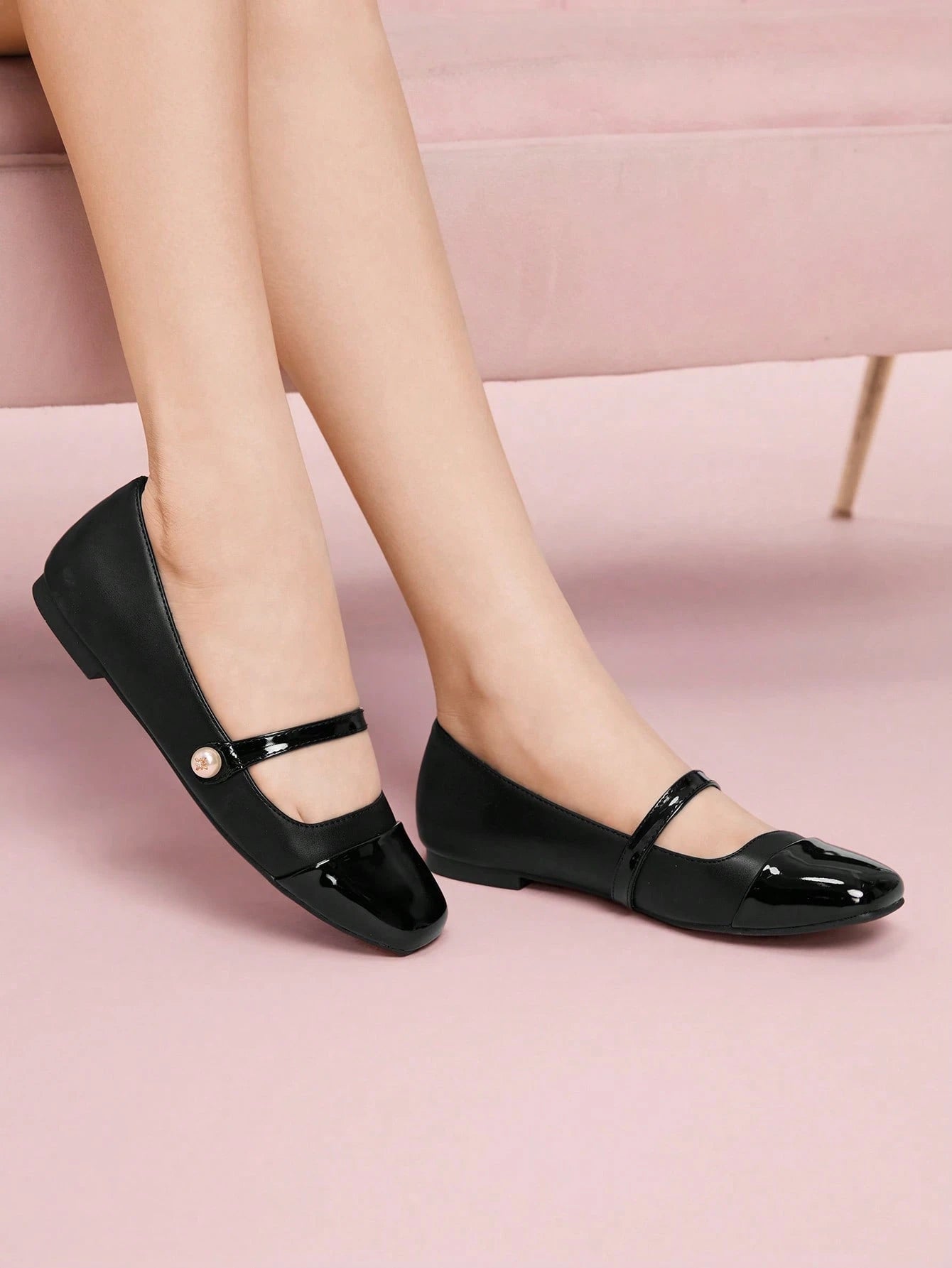 DOLLMOD Women's Double Buckle Design Casual Fashion Flat Loafers